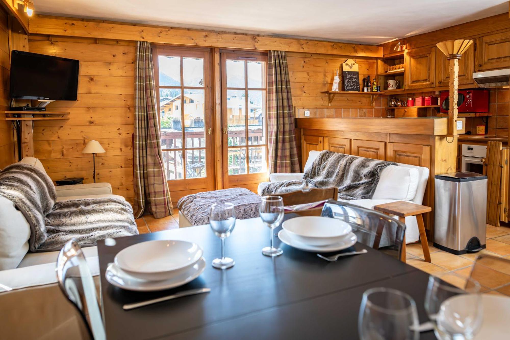 Warm 2-Bedroom Apartment Near The Tourist Office Megeve Luaran gambar